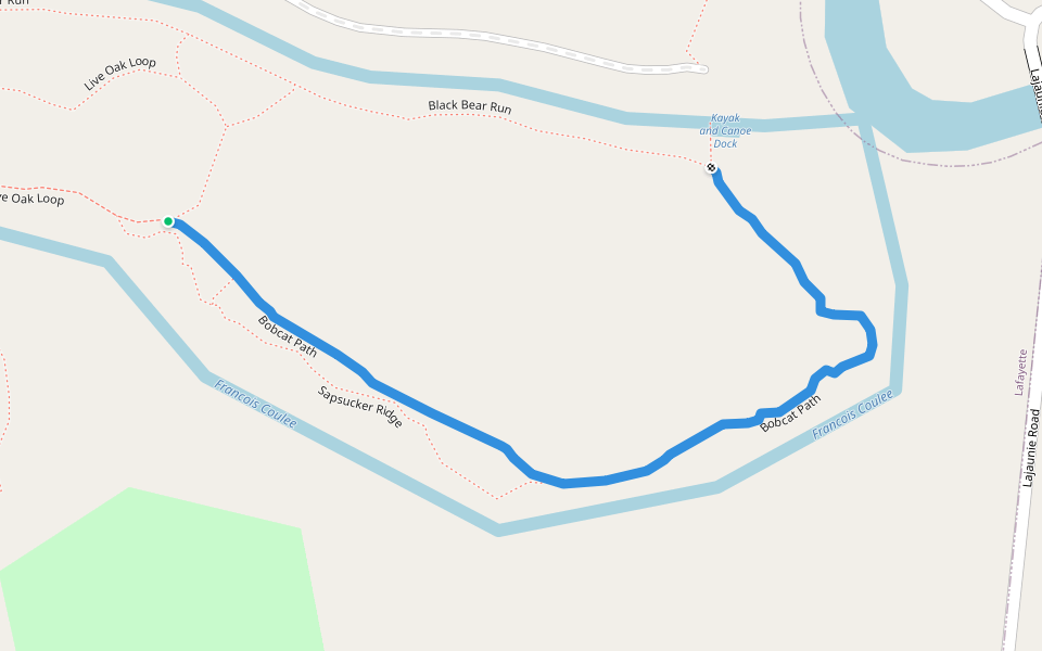 Bobcat Path walking route map in Lafayette