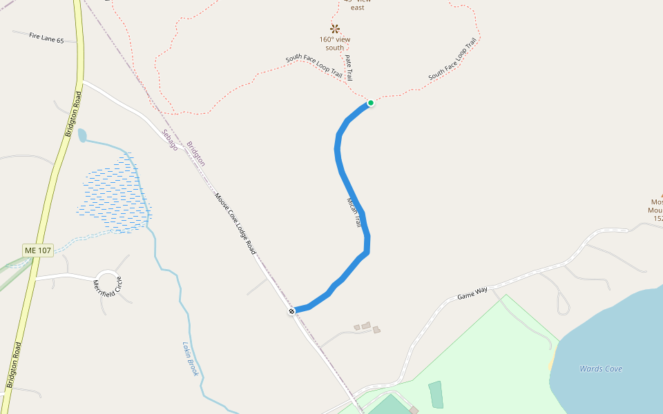 Micah Trail walking route map in Sebago