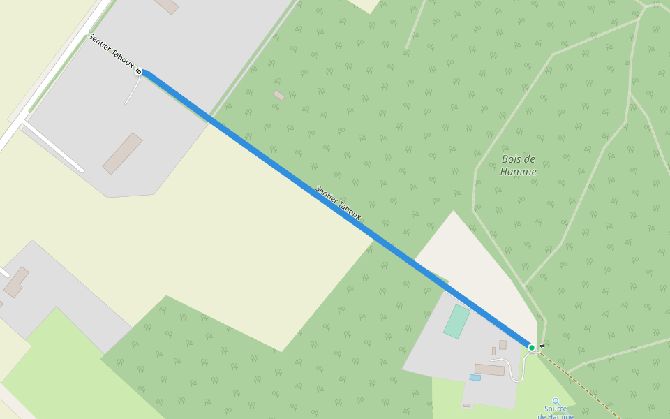 Sentier Tahoux walking route map in Braine-l'Alleud