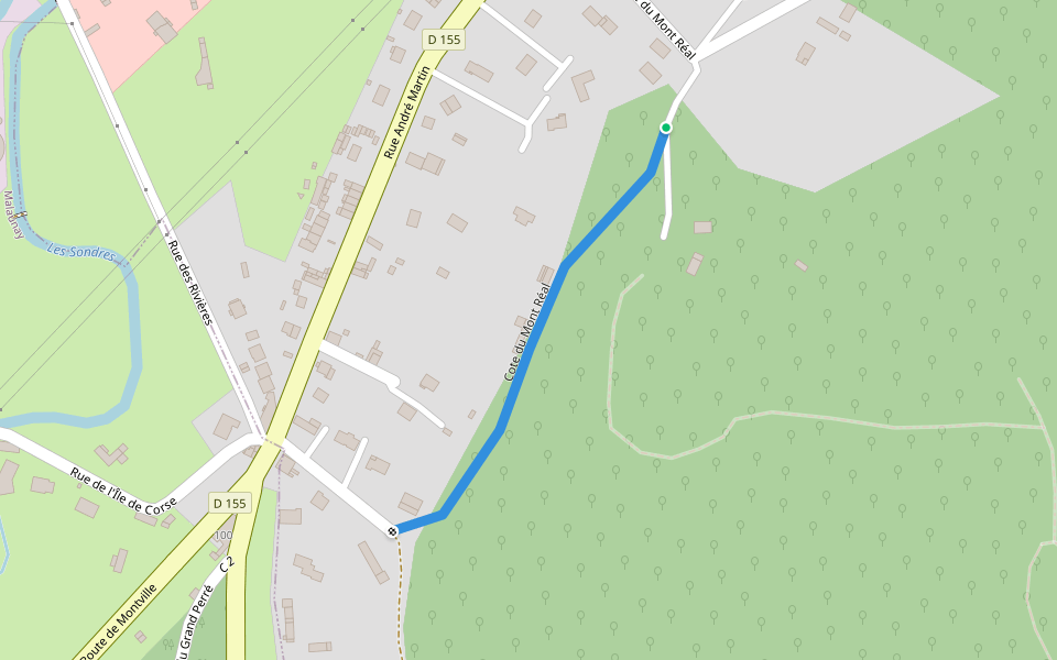Cote du Mont Réal walking route map in Montville