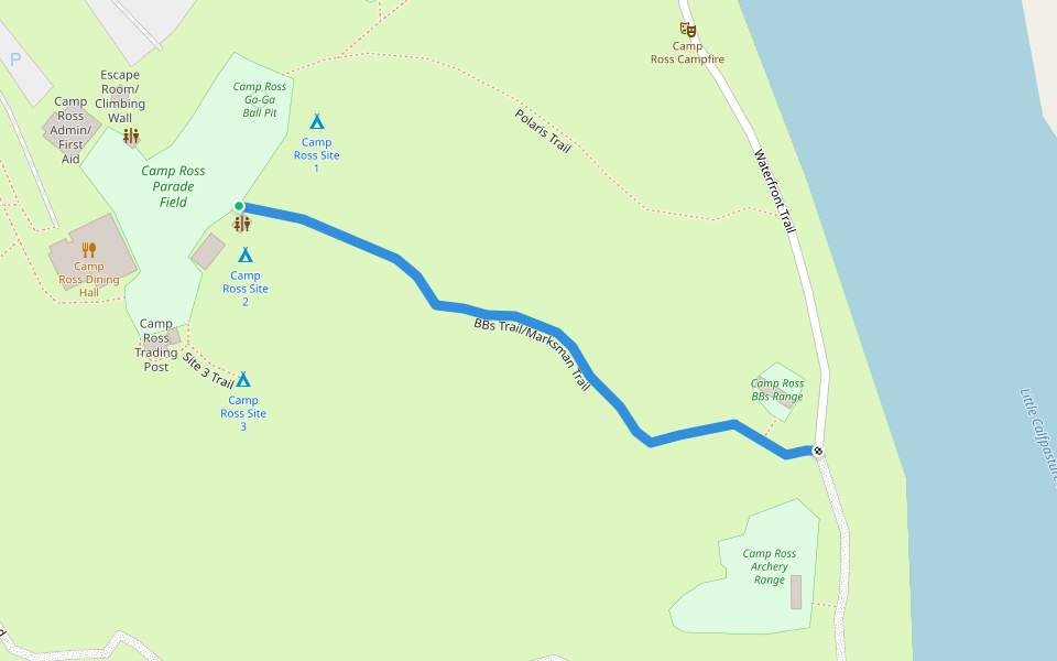 BBs Trail/Marksman Trail walking route map in Goshen