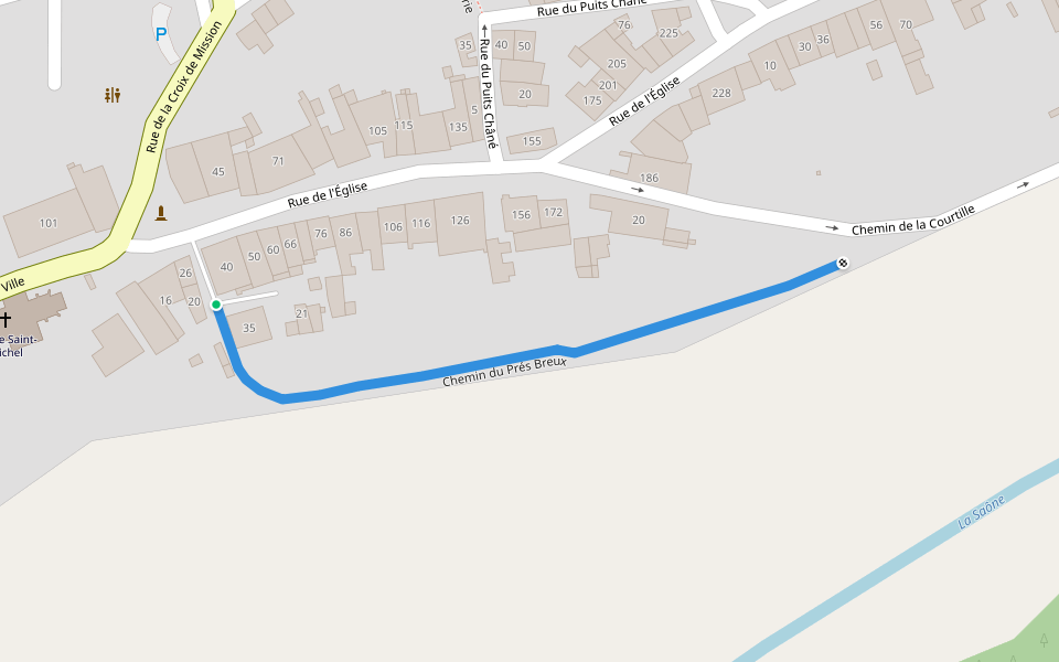 Chemin du Prés Breux walking route map in Monthureux-sur-Saône