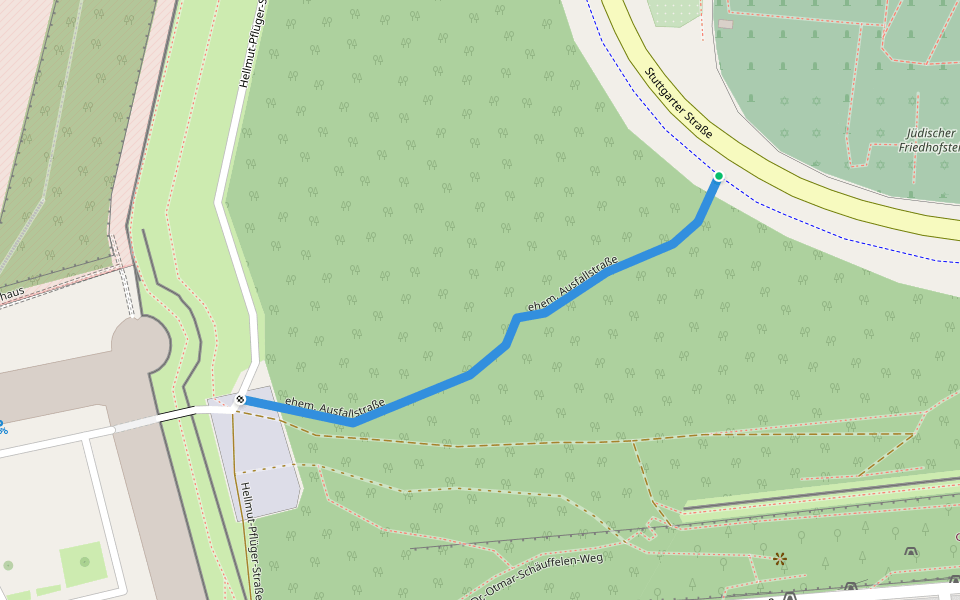 ehem. Ausfallstraße walking route map in Ulm