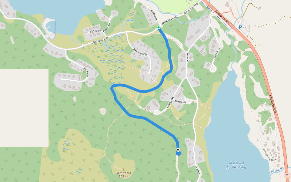 Valaistu kuntorata walking route map in Kilpisjärvi