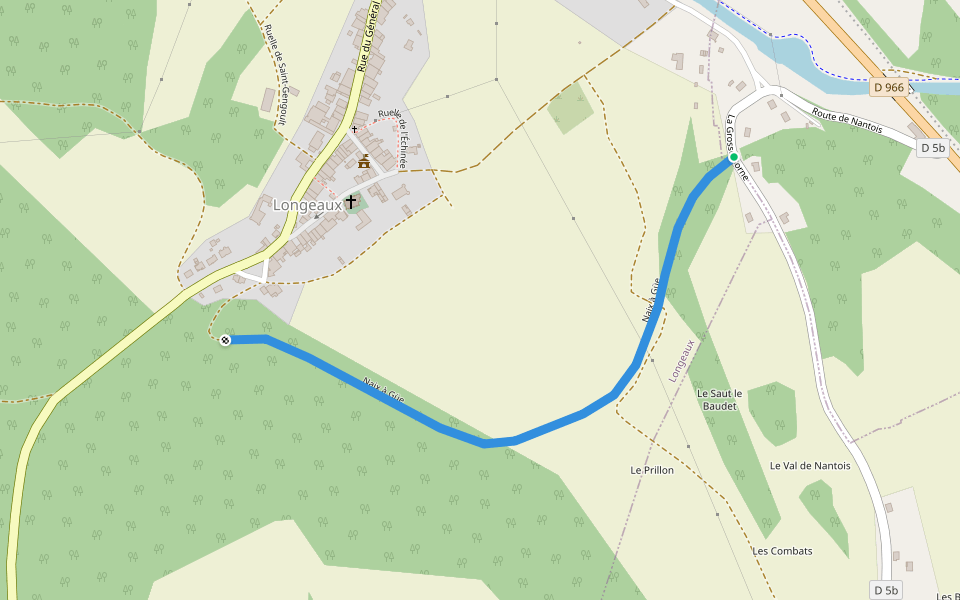 Naix à Güe walking route map in Menaucourt