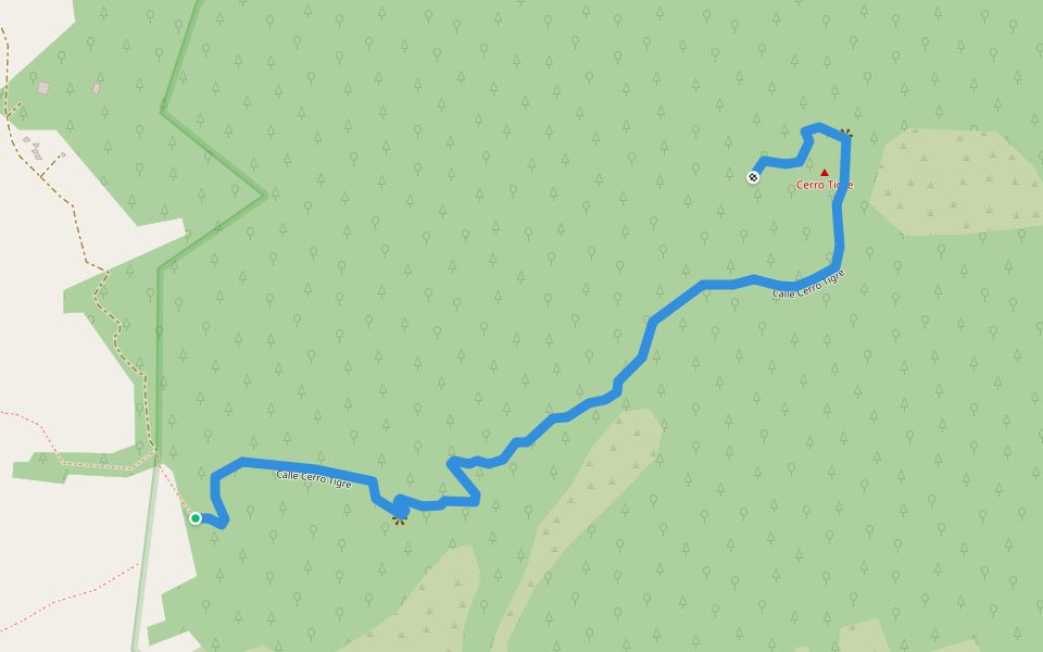 Calle Cerro Tigre walking route map in Amapala