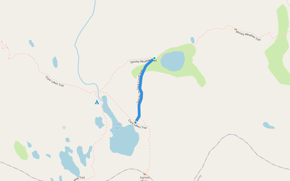 Spooky To Clark Cutoff Trail walking route map in Lee Vining