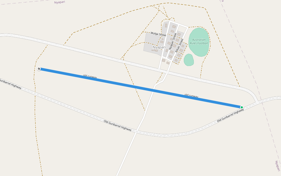 old runway walking route map in Nyapari