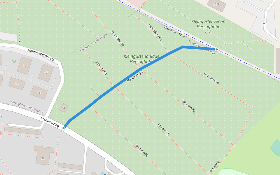 Hauptweg 2 walking route map in Bayreuth