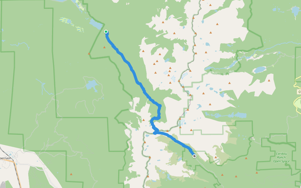 Arapaho Pass Trail walking route map in Granby