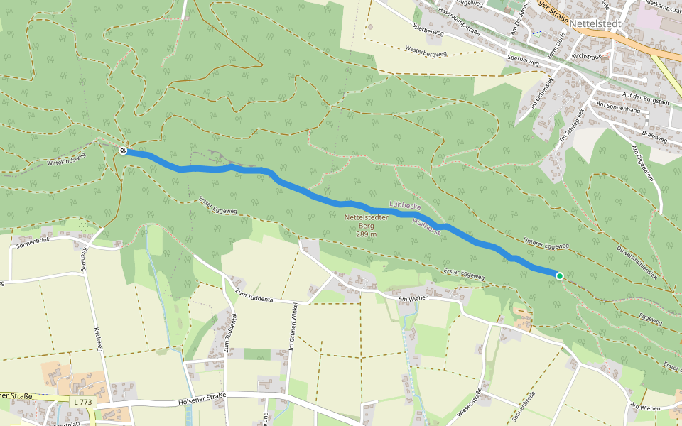 Eggeweg (Wittekindsweg) walking route map in Hüllhorst