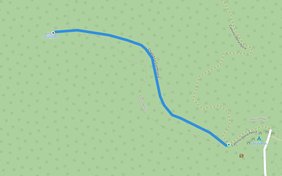 Charco La Confesora walking route map in Villalba