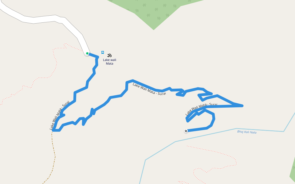 Lake Wali Mata - Surai walking route map in D.P.F.Agarli