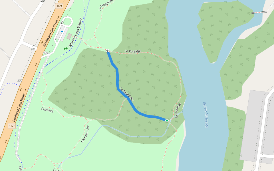 Le Grand-Pic walking route map in Dolbeau-Mistassini