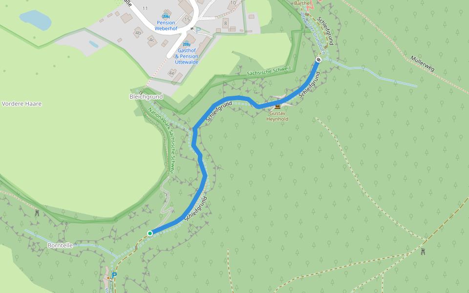 Schleifgrund walking route map in Lohmen