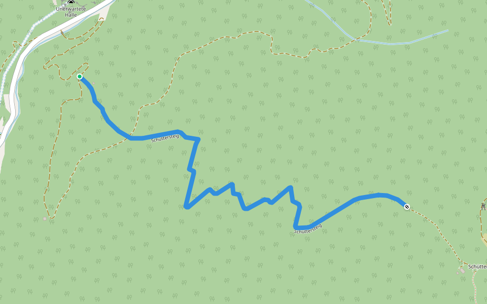 Schüttersteig walking route map in Heufuß