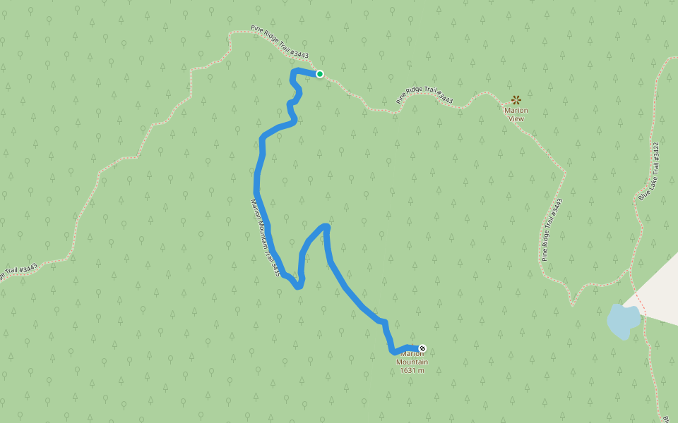 Marion Mountain Trail 3435 walking route map in Idanha