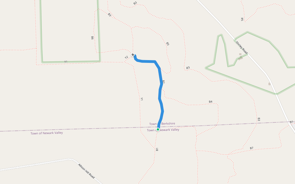 B2 walking route map in Newark Valley