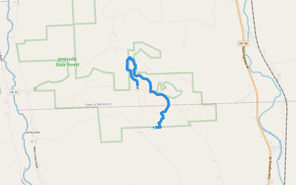 B3 walking route map in Newark Valley