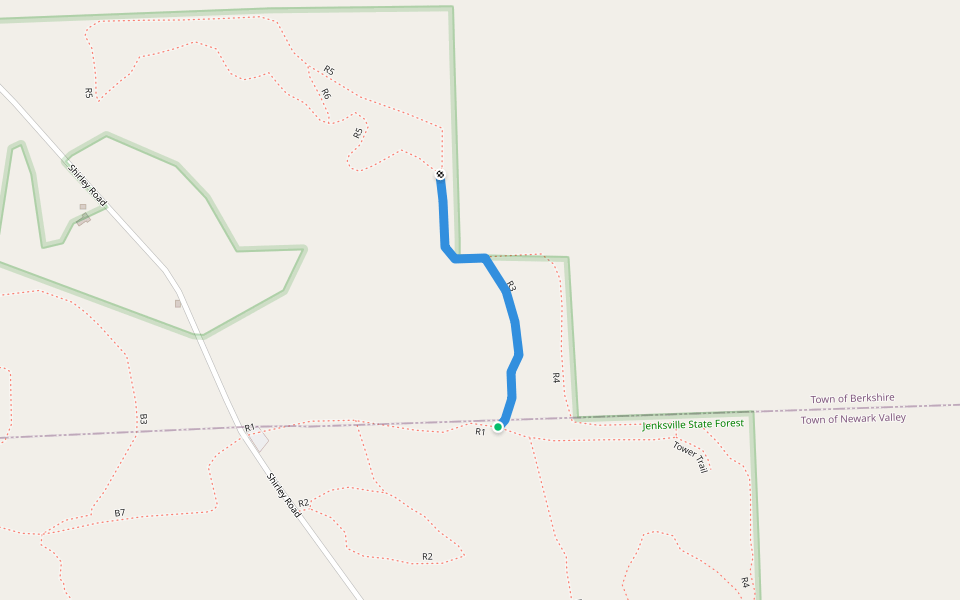 R3 walking route map in Newark Valley