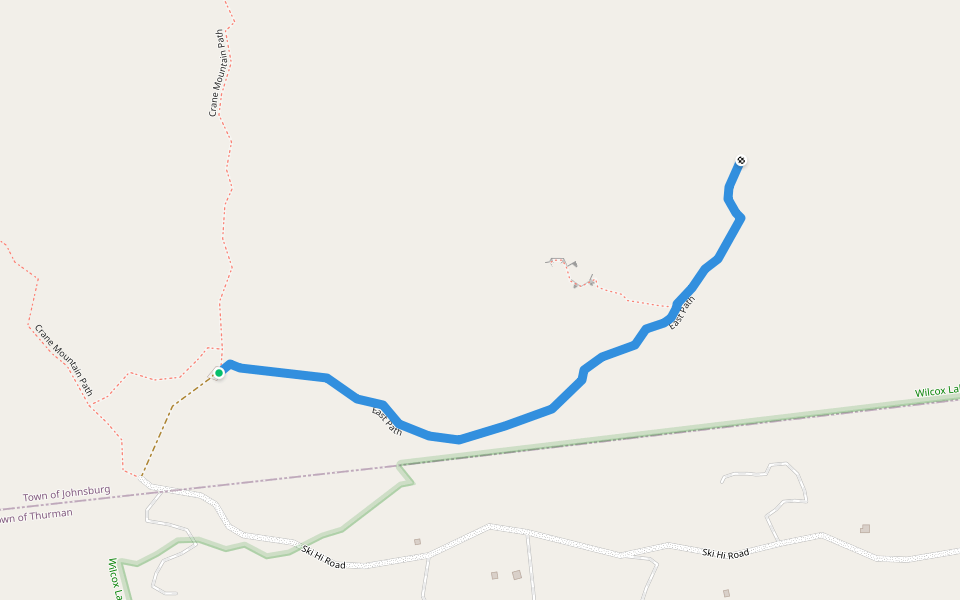 East Path walking route map in Johnsburg