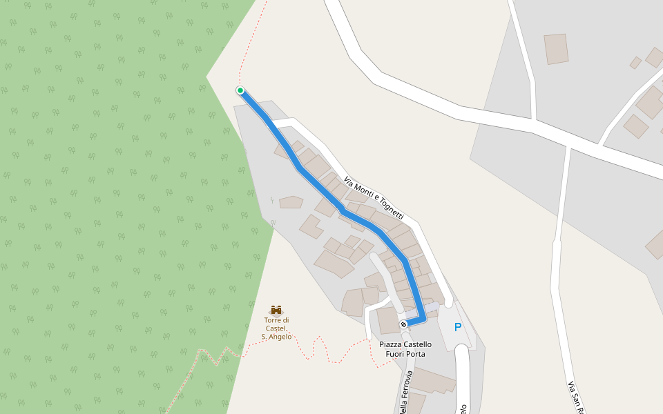 Via Ghibellini walking route map in Castel Sant'Angelo