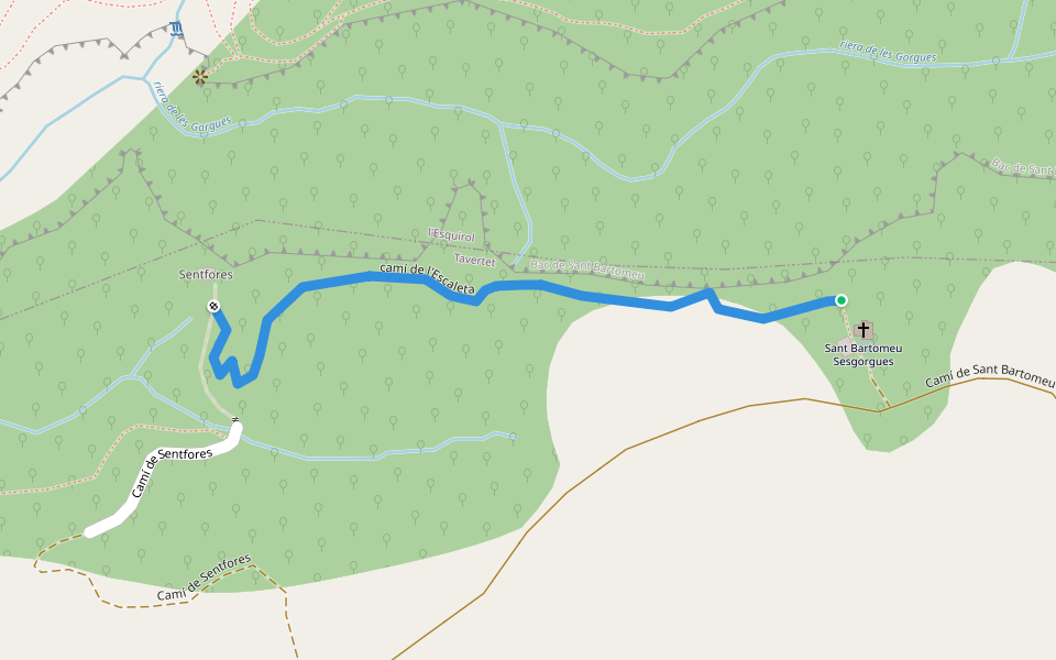 camí de l'Escaleta walking route map in Tavertet