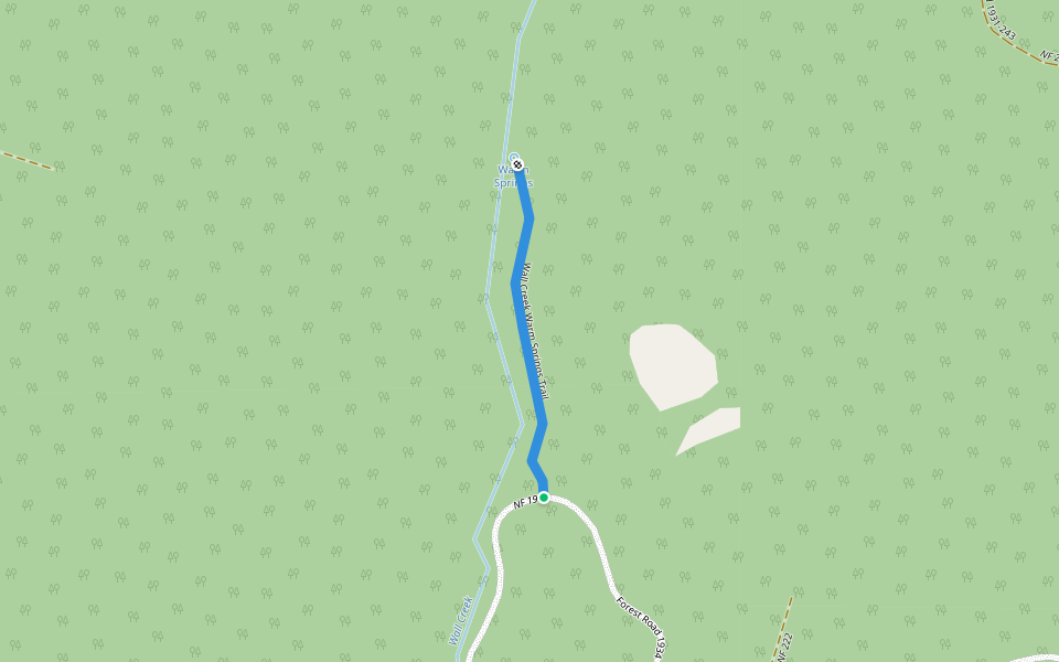 Wall Creek Warm Springs Trail walking route map in Oakridge