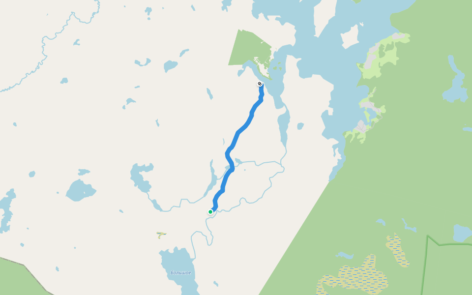 Транскенозерская тропа walking route map in Vedyagina