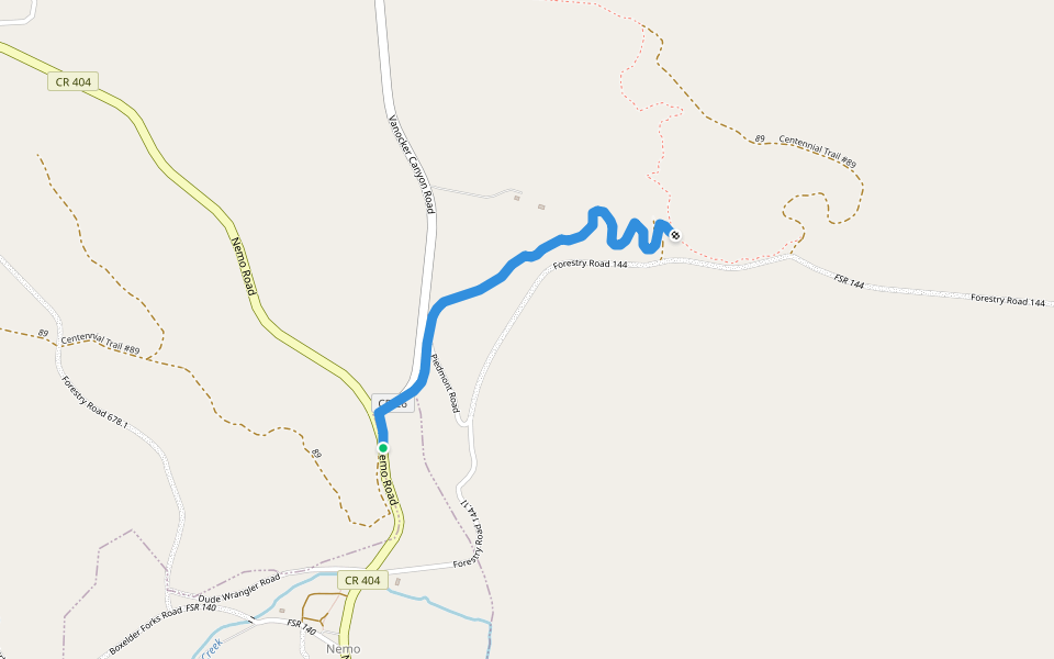 Centennial Trail #89 walking route map in Nemo