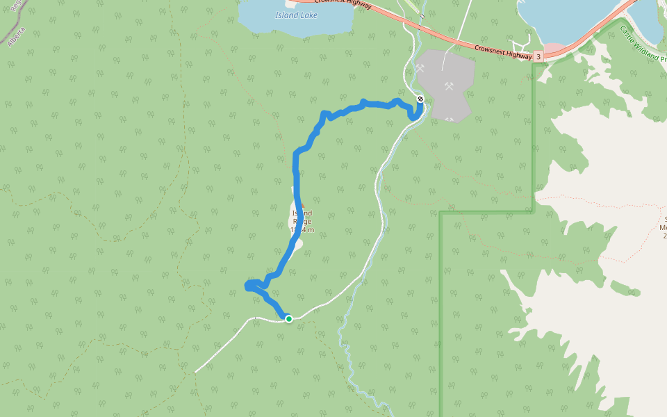 Island Ridge Route walking route map in Hazell