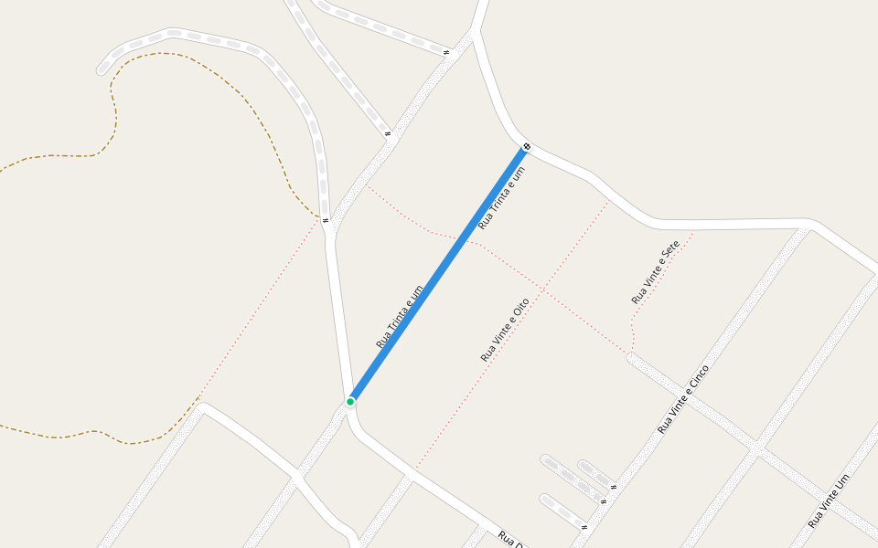 Rua Trinta e um walking route map in Cidade Ocidental