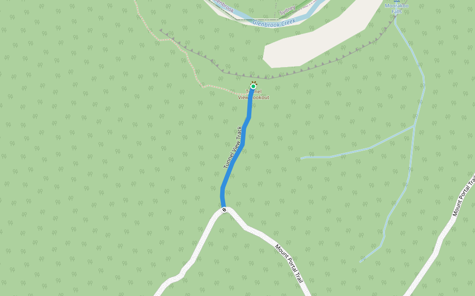 Tunnel View Track walking route map in Glenbrook