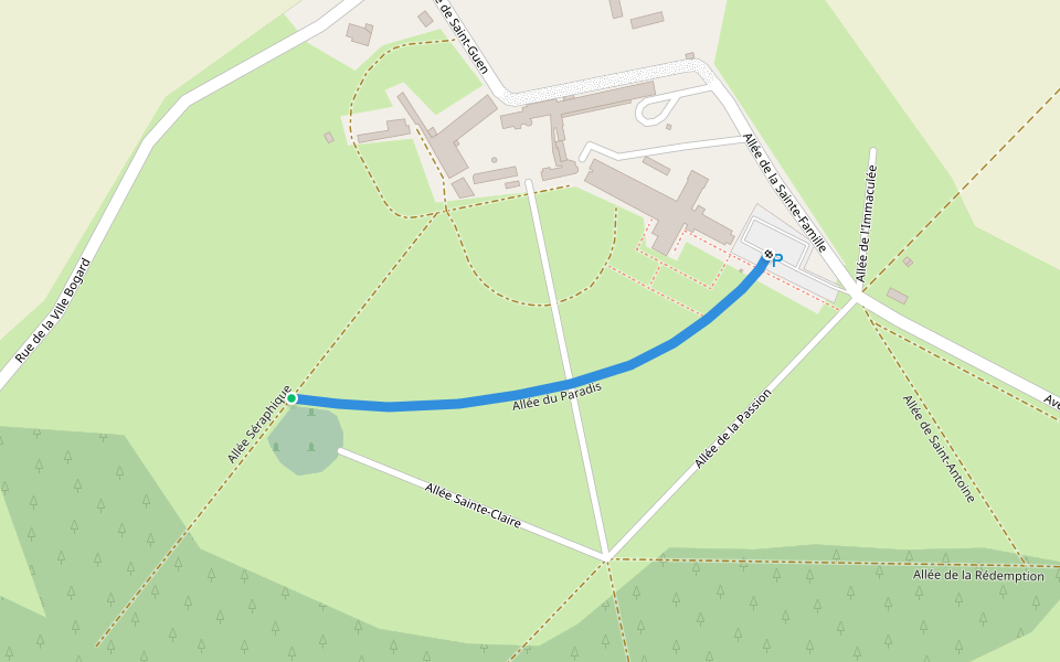 Allée du Paradis walking route map in Ploufragan