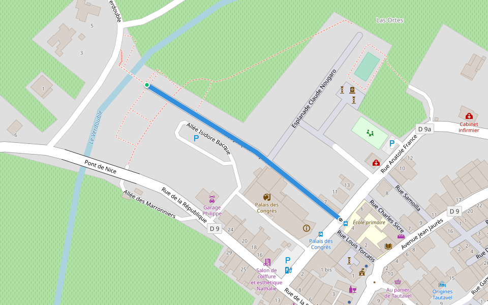 Allée Jacques Respaud walking route map in Tautavel