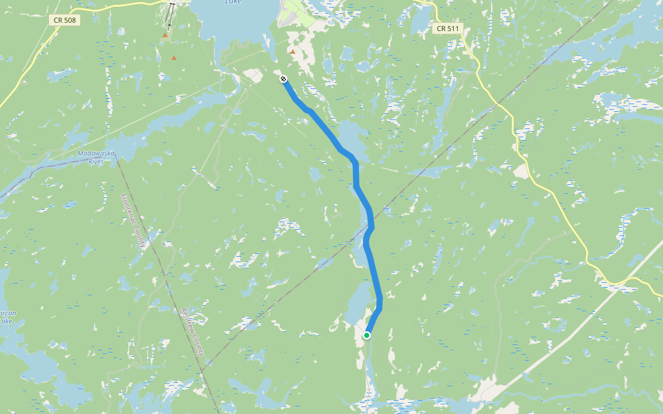 K & P Trail walking route map in Lanark