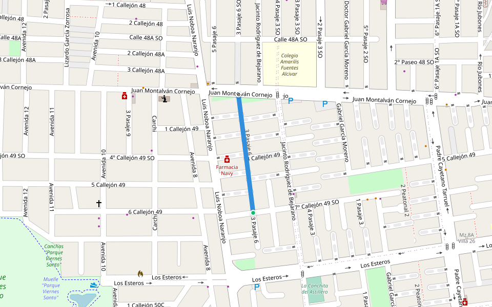 3 Pasaje 6 walking route map in Esteros 2