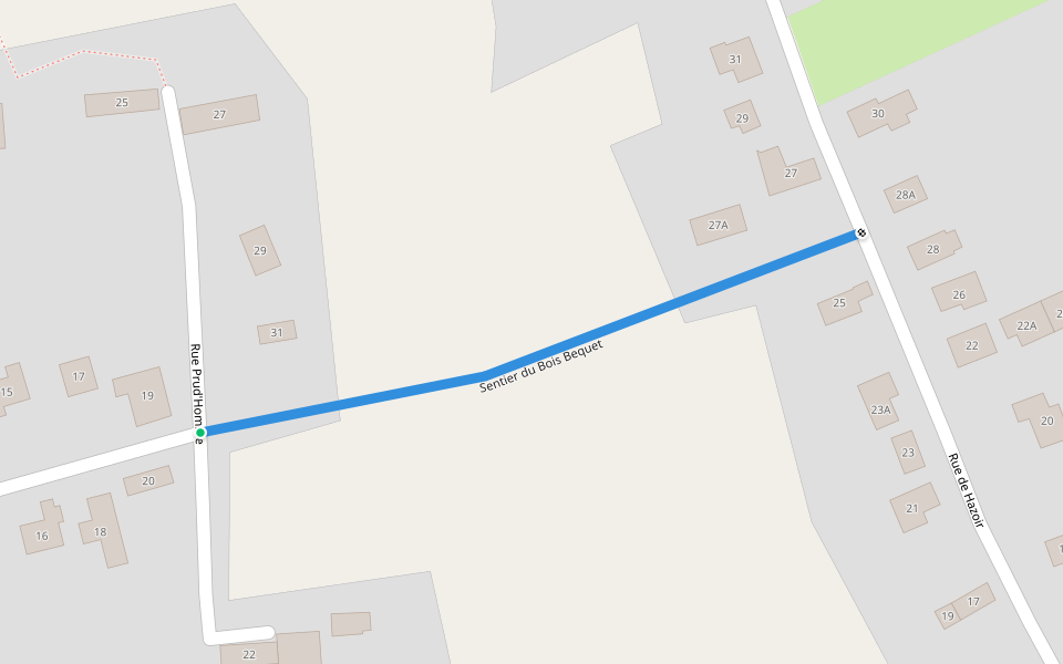 Sentier du Bois Bequet walking route map in La Bruyère