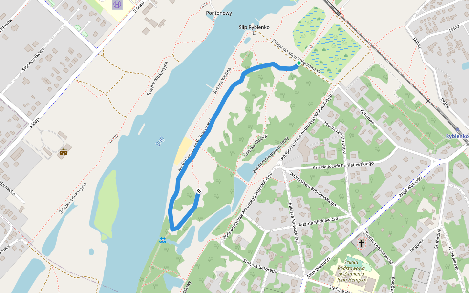 Nadbużański Szlak Spacerowy walking route map in Wyszków