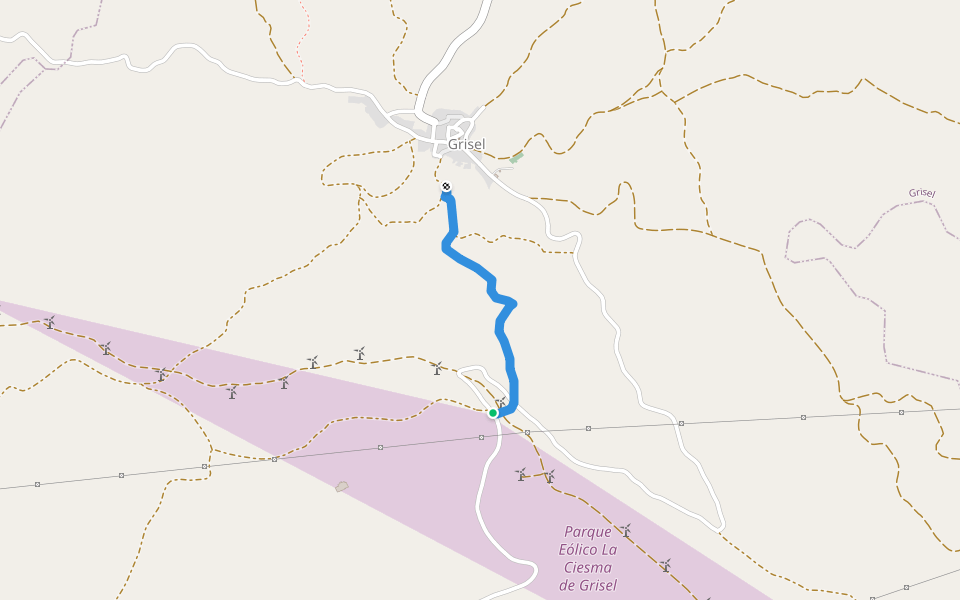 GR-90 walking route map in Grisel