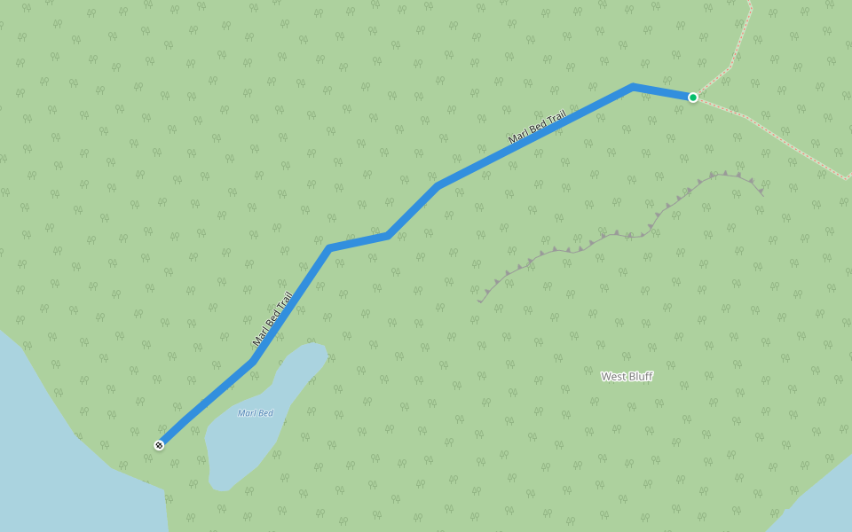 Marl Bed Trail walking route map in Tobermory