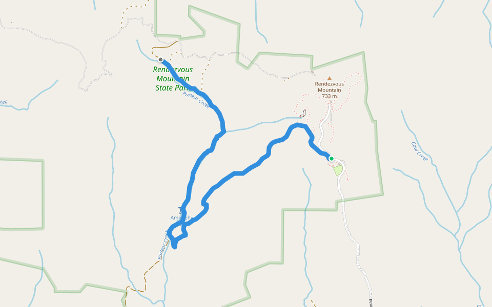 Amadehy Waterfalls Trail walking route map in Millers Creek