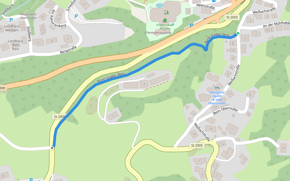 Aurel-Stadler-Weg walking route map in Oberstaufen