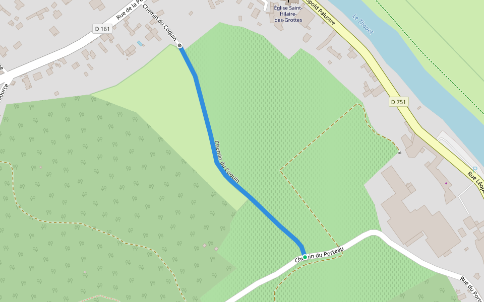 Chemin du Coquin walking route map in Saumur