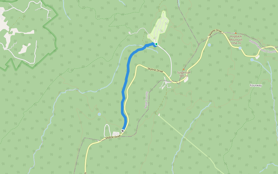 Elkwallow trail walking route map in Rileyville
