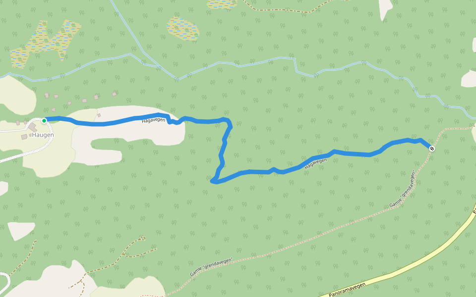 Hågavegen walking route map in Blaksæter