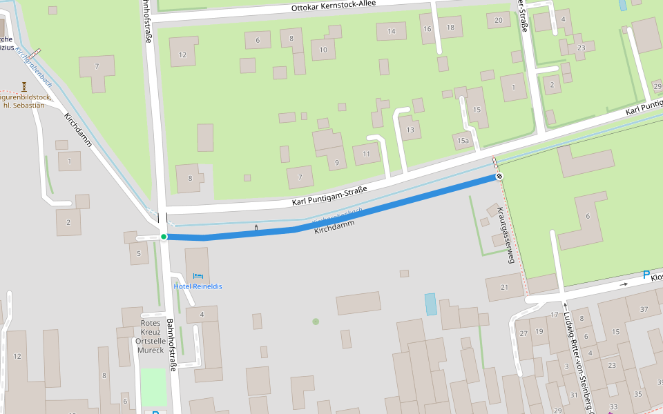 Kirchdamm walking route map in Mureck