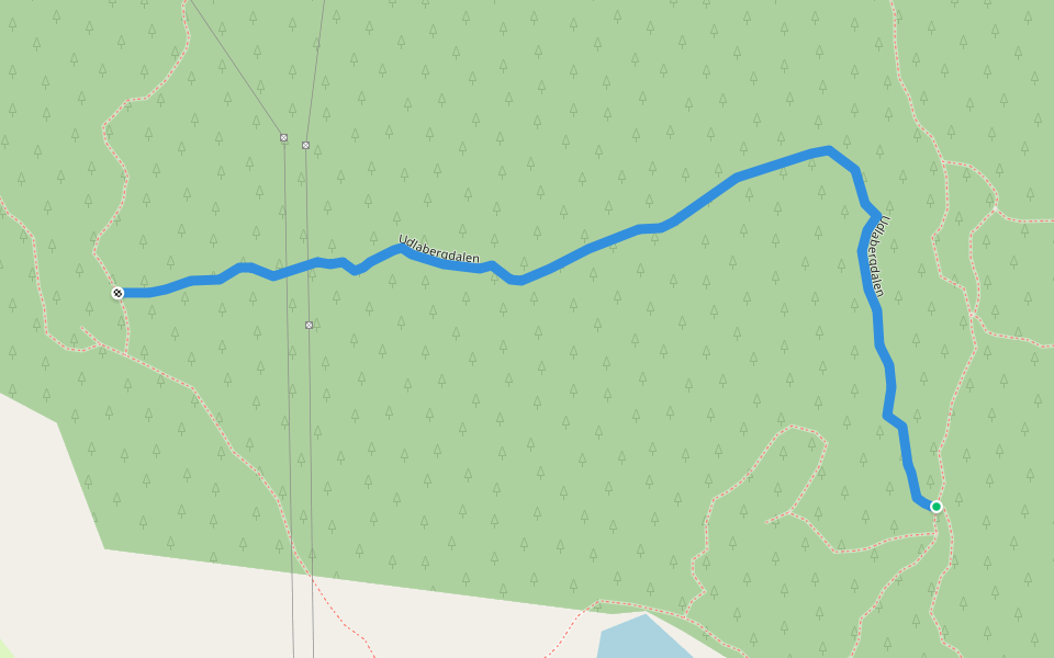 Udlabergdalen walking route map in Skudeneshavn