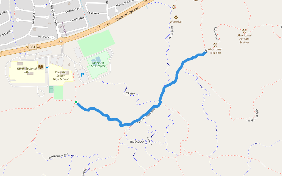 Point to Point Trail walking route map in Stove Hill