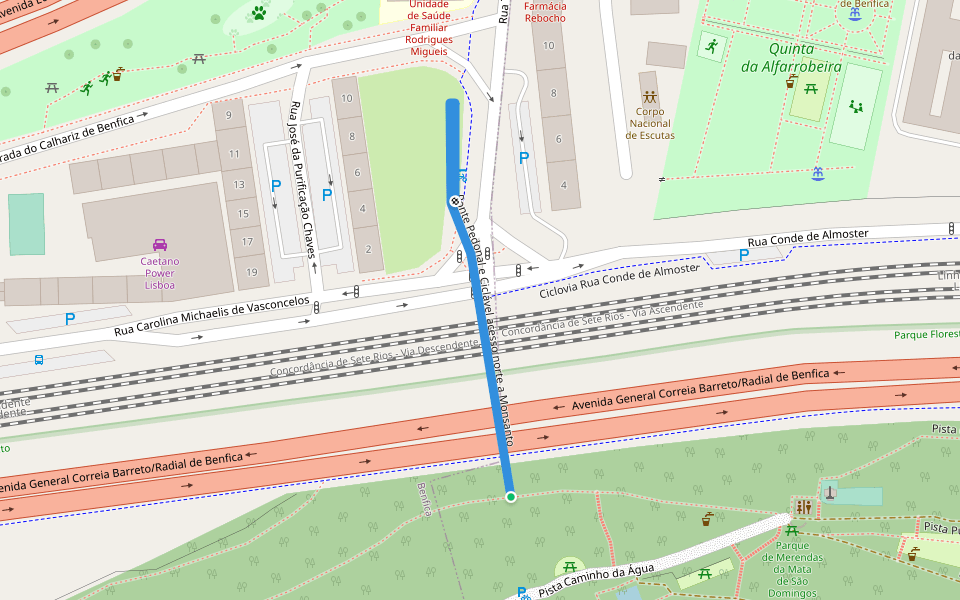 Ponte Pedonal e Ciclável acesso norte a Monsanto